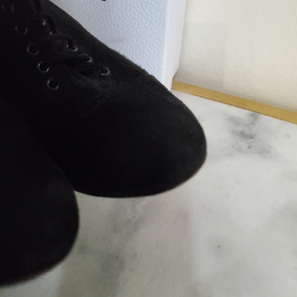 Christian Dior Black Suede Heeled Ankle Almond Toe Boot Shoe Women's Size 36 5.5 - Picture 10 of 15